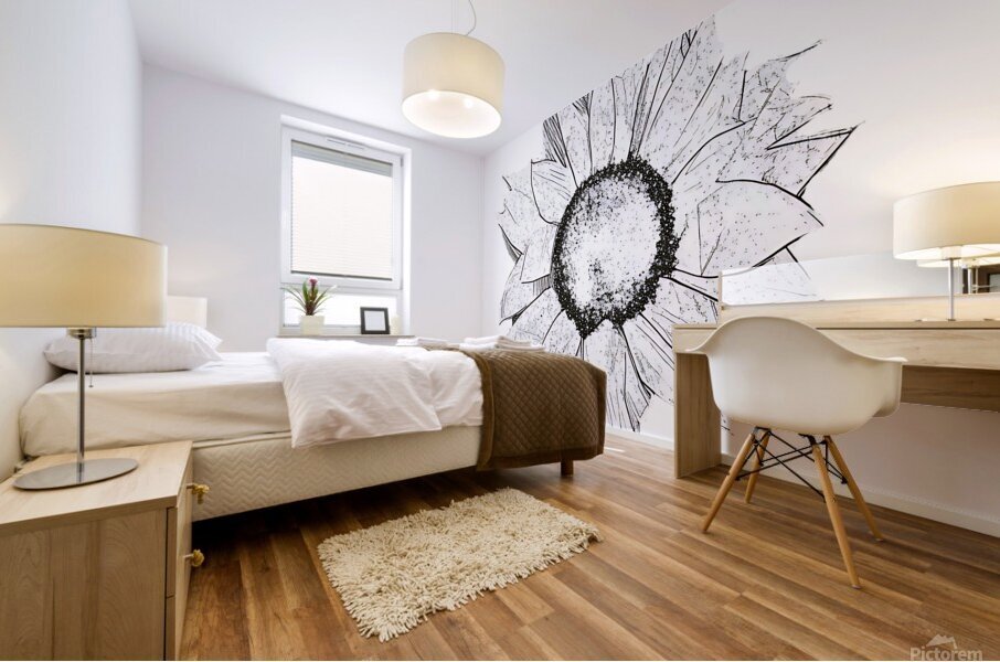 sunflower drawing 2408206 Mural print