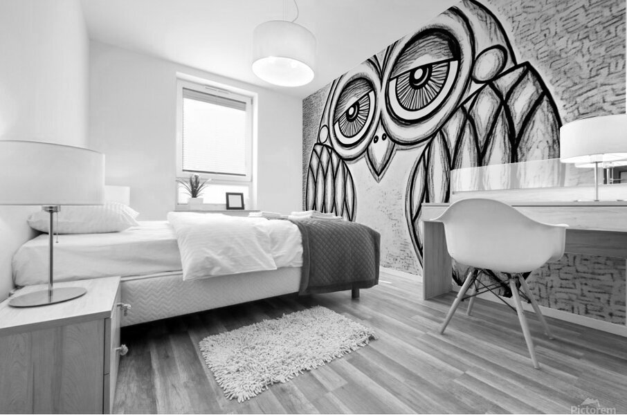 owl pencil charcoal 2408221 Mural print