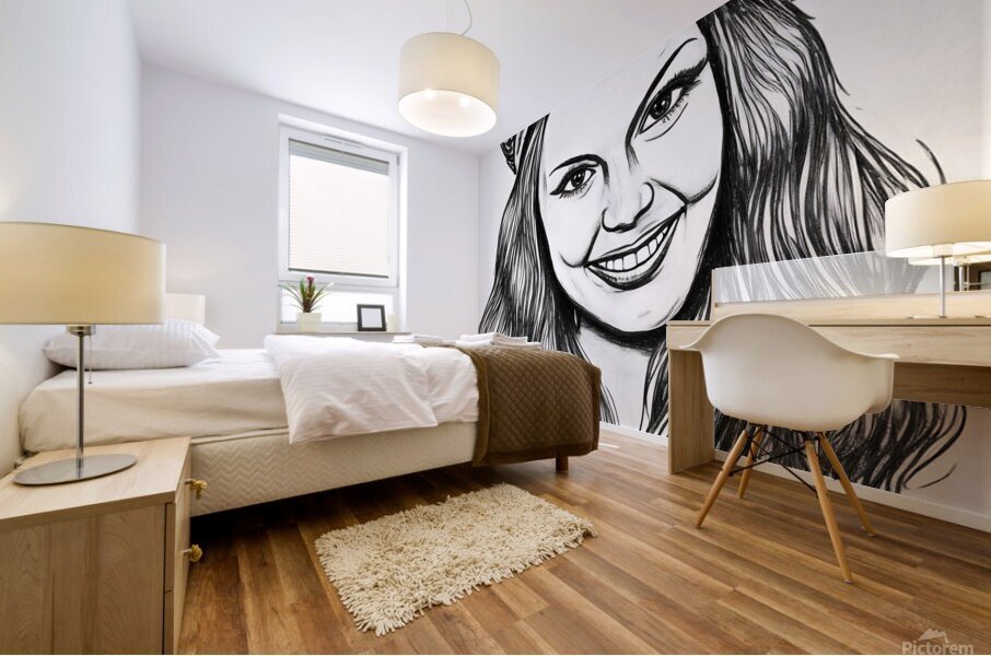 ArtX6 beauty pencil sketch enhanced Mural print