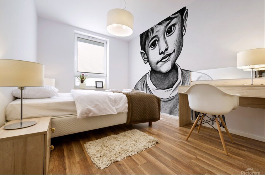 boy sketch charcoal 2408236 Mural print