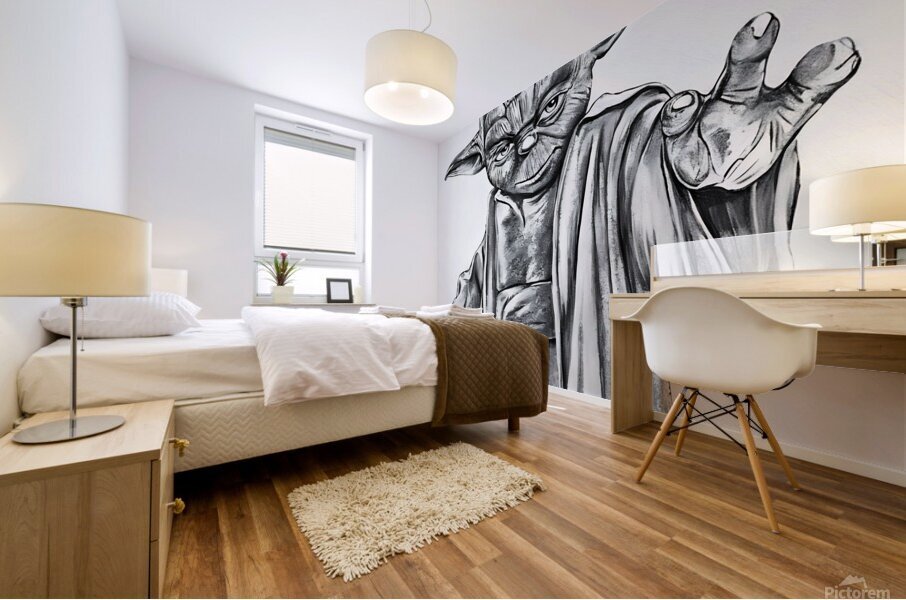 yoda sketch charcoal r 2408248 Mural print