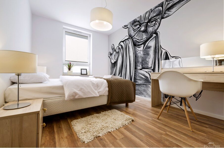 yoda sketch enh rot 2408251 Mural print