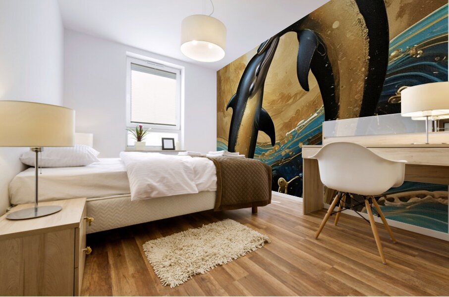 Dolphin Love 2024 08 14 10 58 46 Mural print