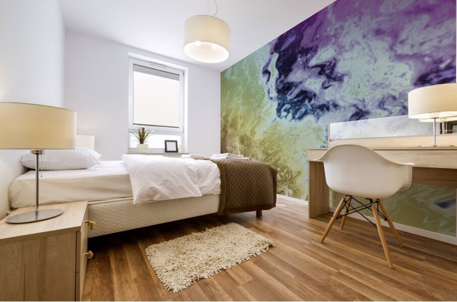 Rainbow Fluid Abstraction Mural print