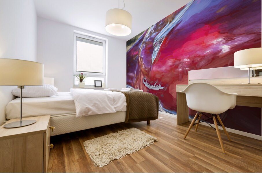 1949 Red Chrysler Town and Country Woody Convertible X100. 16 Mural print