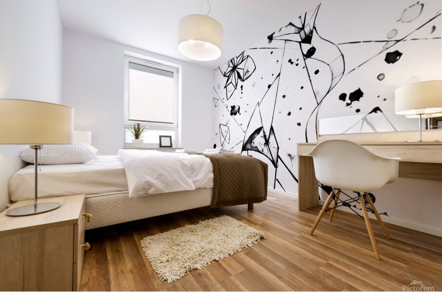 ArtX 16 fox-abstract line-drawing Mural print