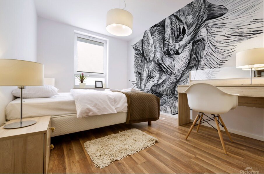 ArtX 07 two cats Mural print