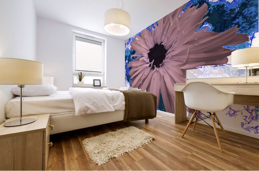 Abstract Pink Daisy Mural print