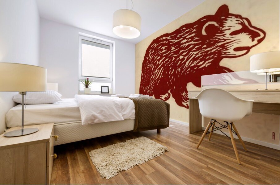 vintage bear art reproduction 30 Mural print