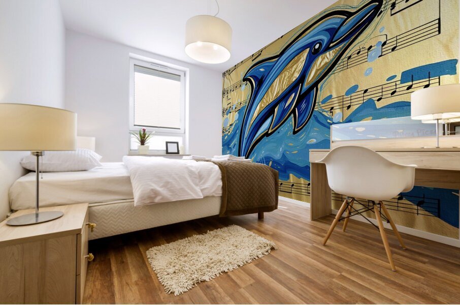 Gold Dolphin 2 2024 08 29 15 40 23 Mural print