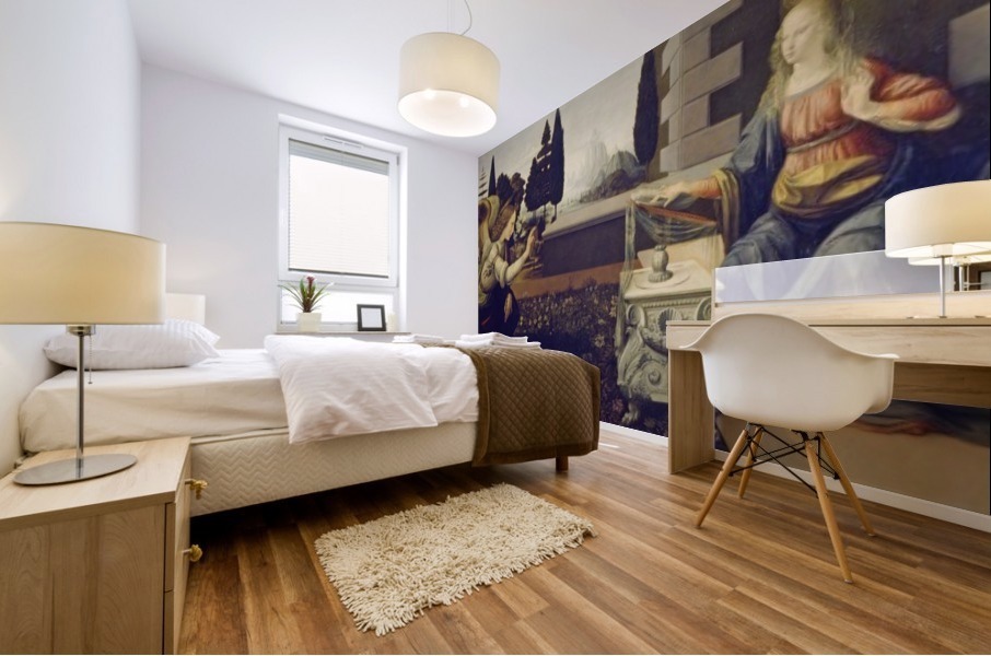 the annunciation leonardo da vinci Mural print
