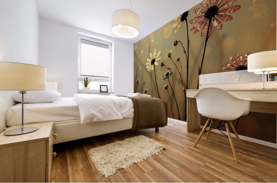 Wildflowers Delight on Gold 2024 09 02 12 45 59 Mural print