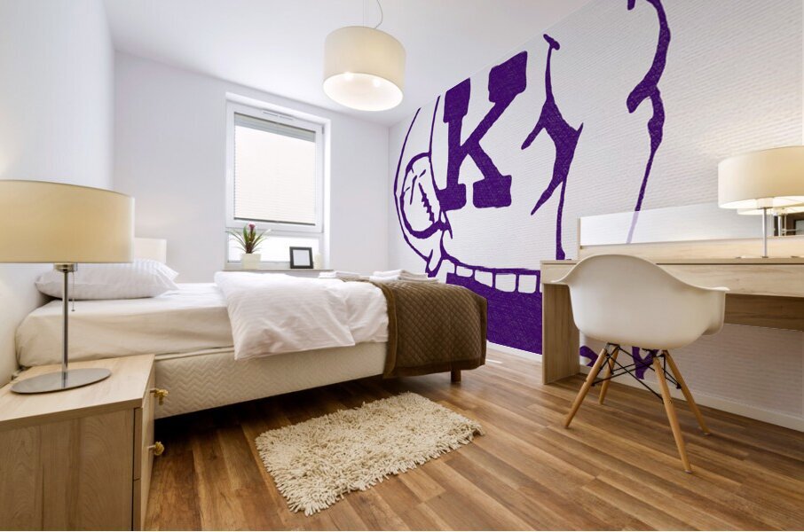 1960s kansas state wildcat cartoon art Mural print