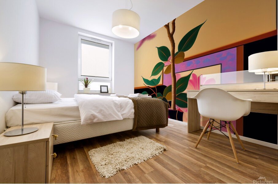 japanese ikebana print zen subtle and refined dee Mural print