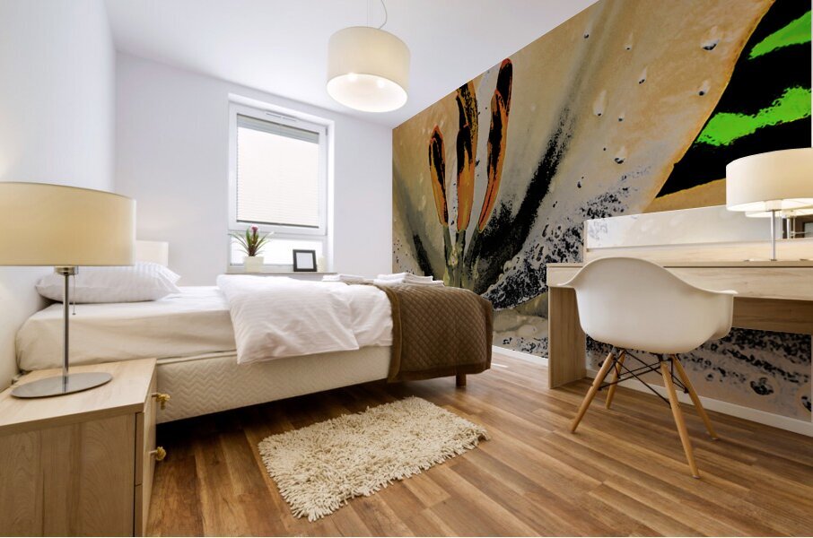 Abstract Contrasting Lily Flower Mural print