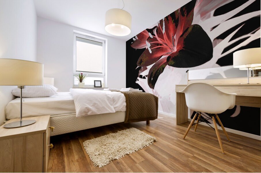 Abstract Lily Vase Bouquet Mural print