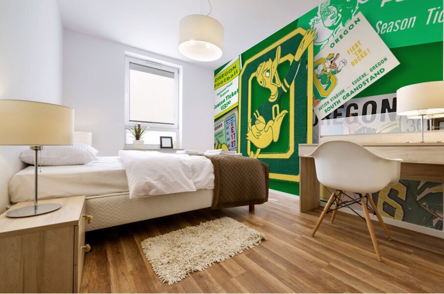 Historic Oregon Football Ticket Collage Art Mural print
