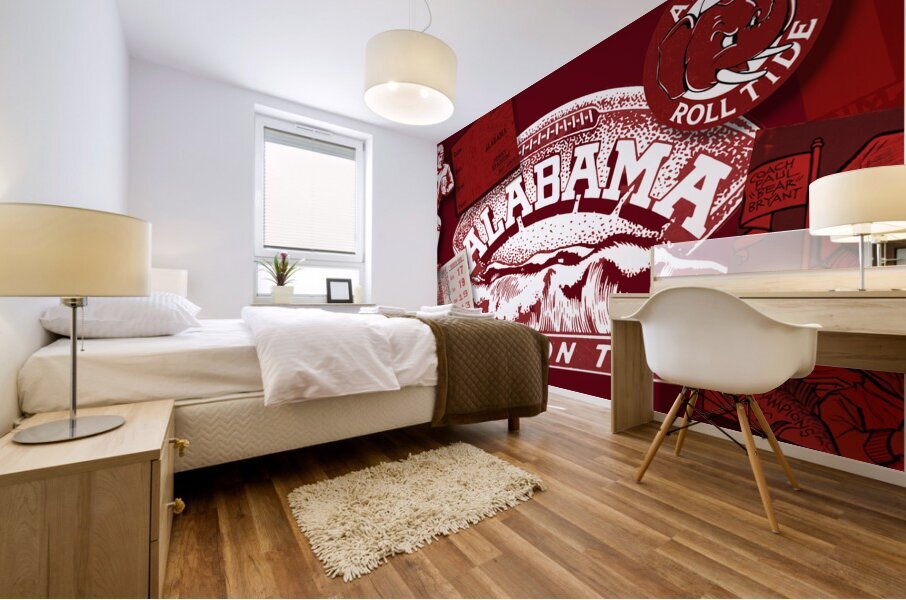 Vintage Alabama Football Memorabilia Collage Art Mural print