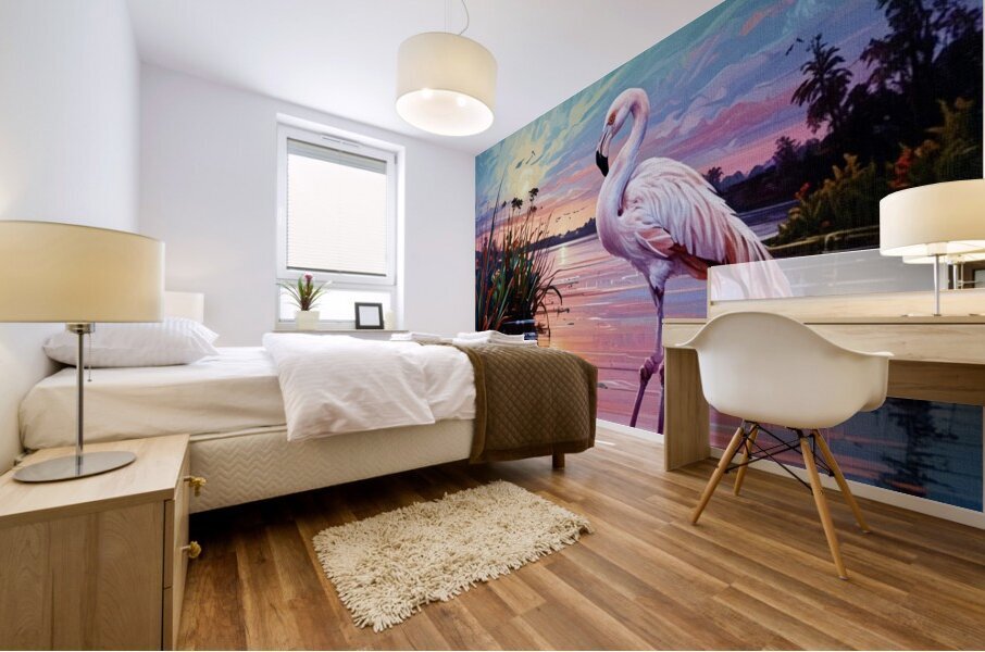 Flamingo Sunset 2024 09 13 12 06 22 Mural print
