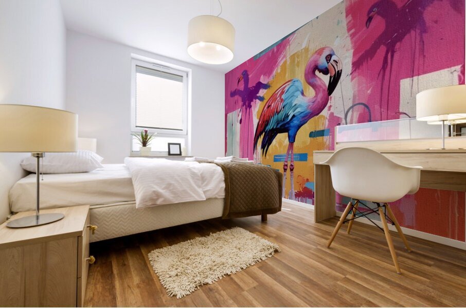 Abstract Flamingo 2024 09 19 09 00 45 Mural print