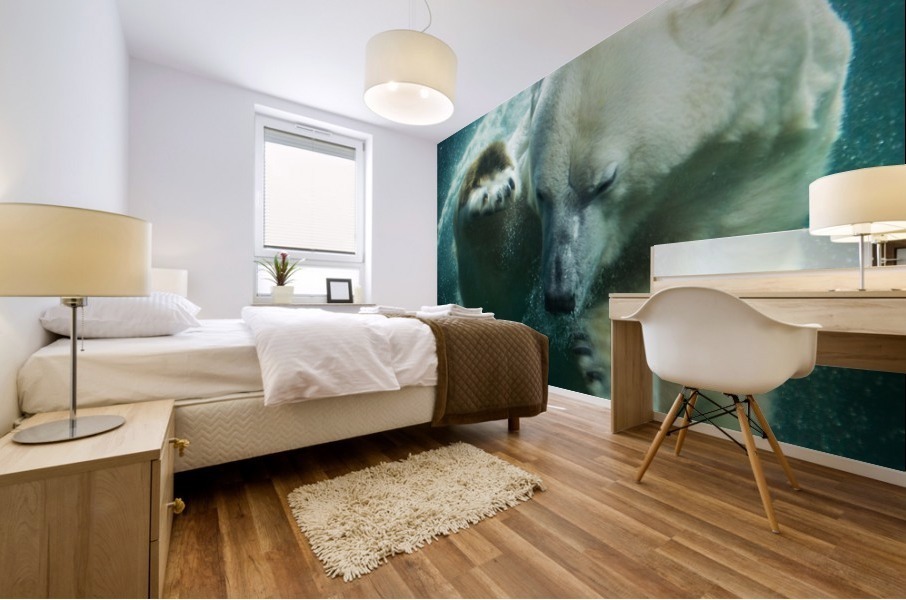 Sons close encounter with a Polar Bear 2 Mural print