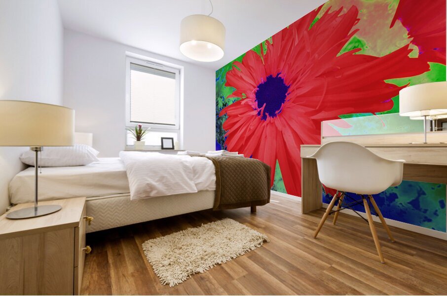 Abstract Psychedelic Daisy Mural print