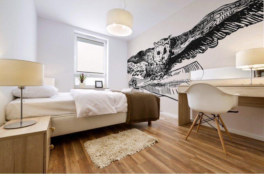 early 1900s owl wingfield Mural print