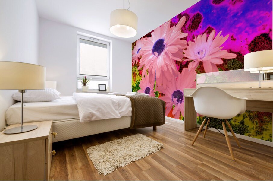 Abstract  Striking Daisy Flowers Mural print