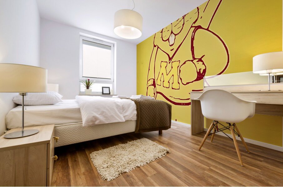 80s minnesota golden gopher cartoon runner Mural print