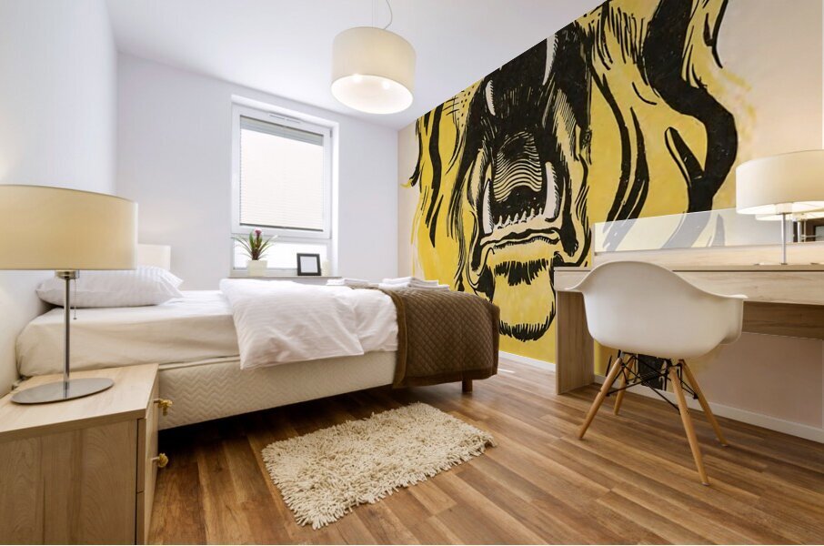 1907 tiger art Mural print