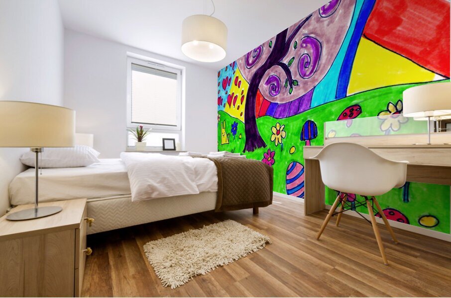 Abstract Doodle Tree Mural print