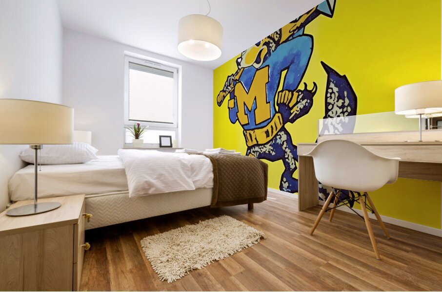 1960s Michigan Wolverine Art Mural print