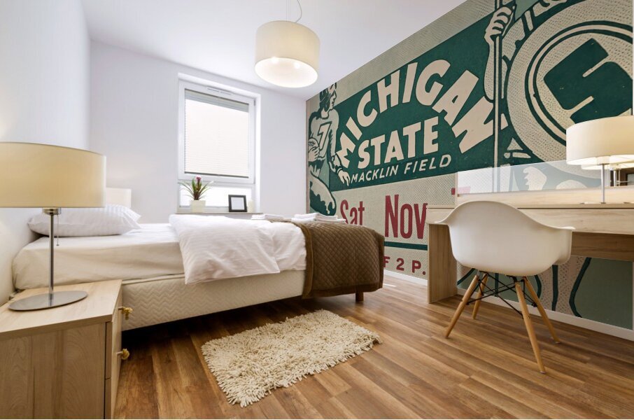 1936 michigan state football ticket remix Mural print