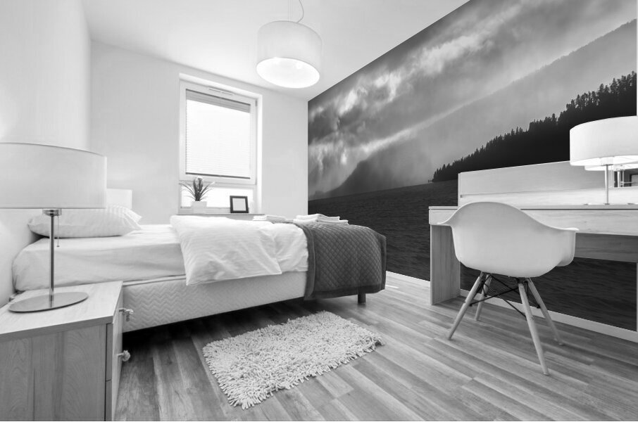 Lake Tahoe Storm Drama Silhouette Mural print