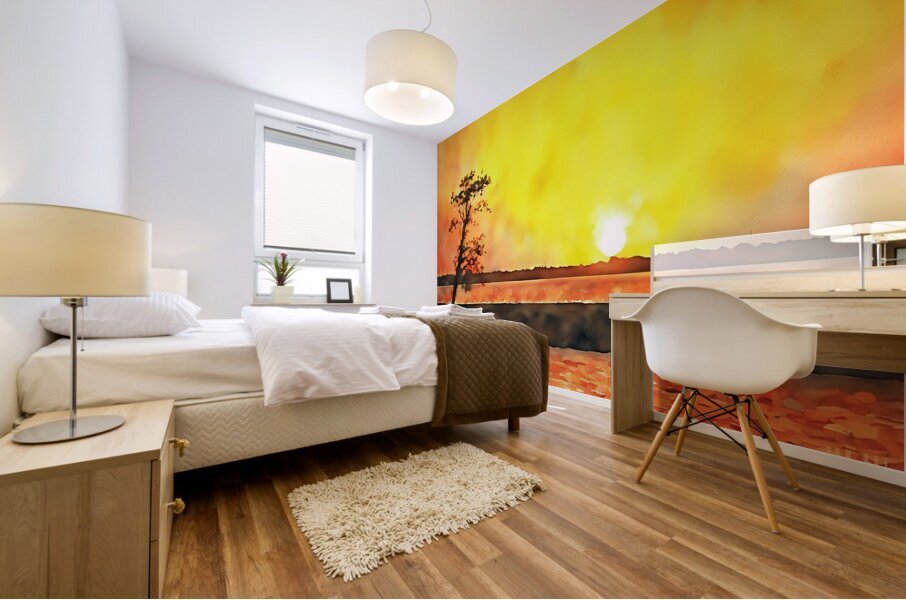 bright yellow sky Mural print