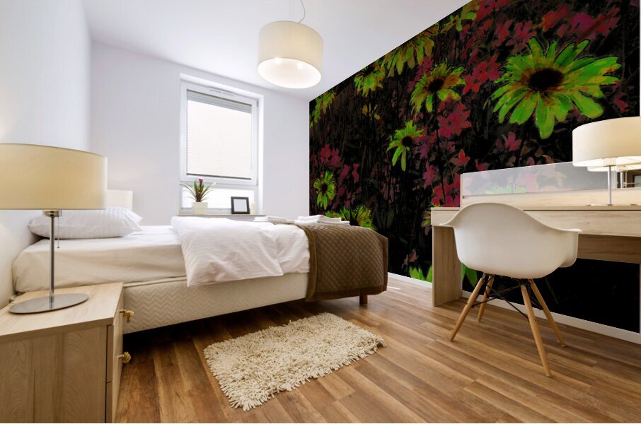 Abstract Surreal Daisy Garden Mural print