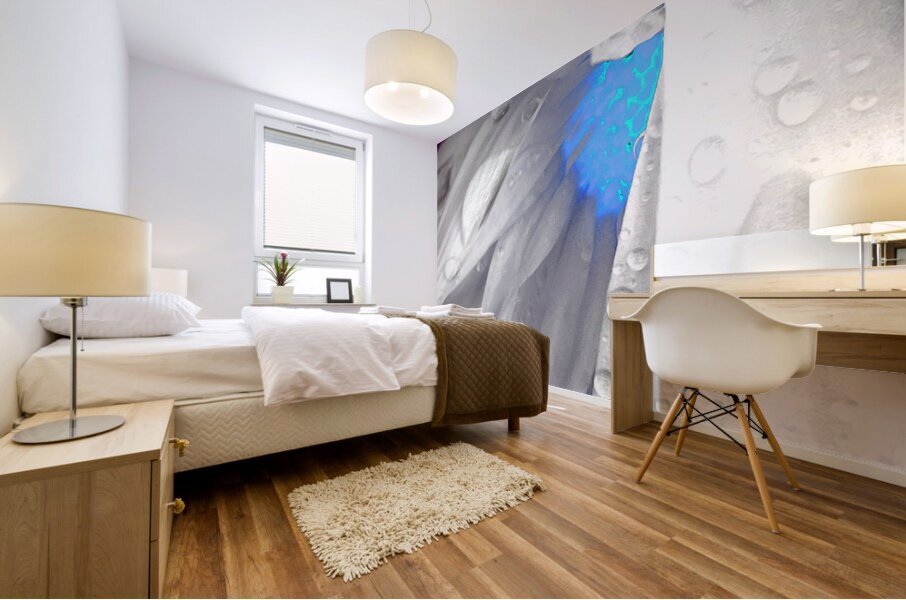 Abstract Daisy Blue Light Mural print