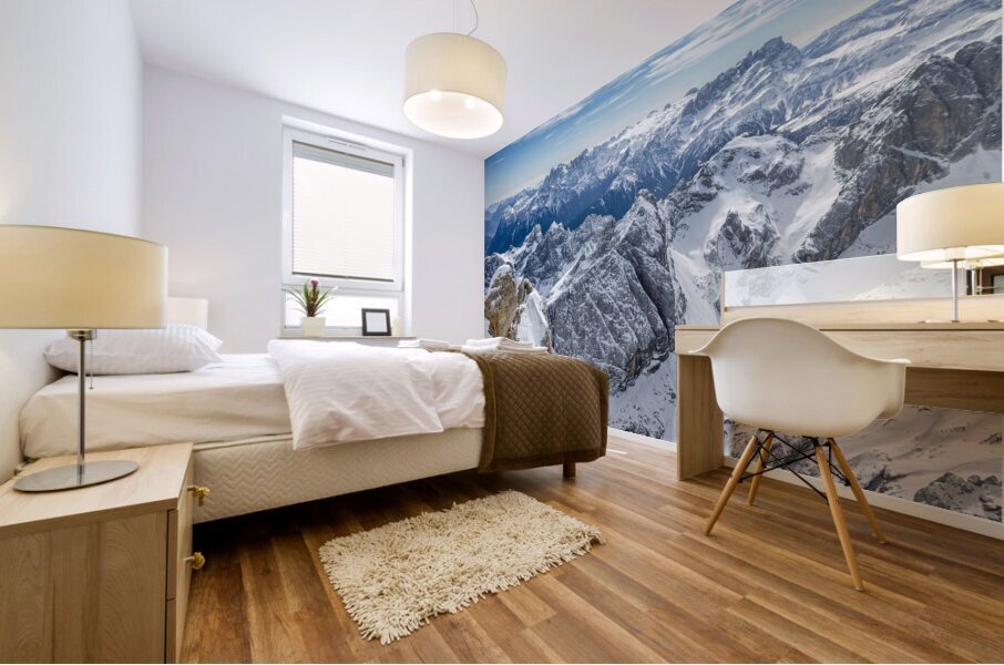 Scenic mountain range in the Dolomites in the European Alps Mural print