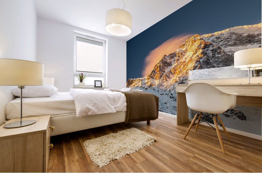 The Majestic Ortler Mountain Range in the European Alps during Beautiful Sunrise Mural print