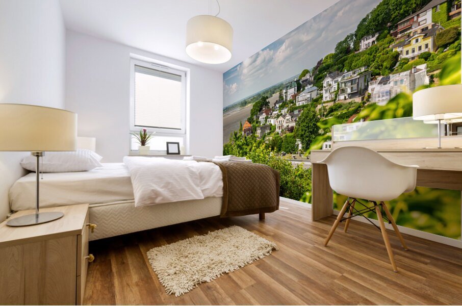 Famous Treppenviertel in Hamburg Blankenese at the Elbe River Mural print