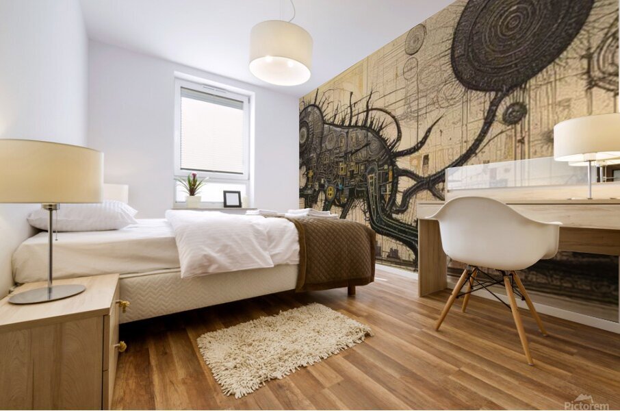 Steampunk art Mural print