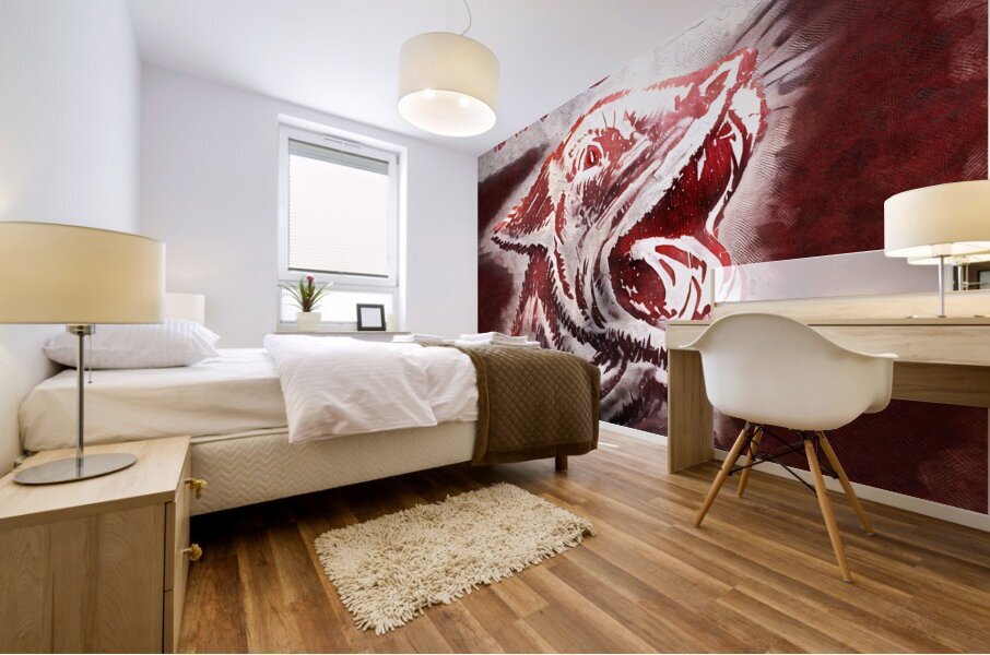 washington state college cougar remix Mural print