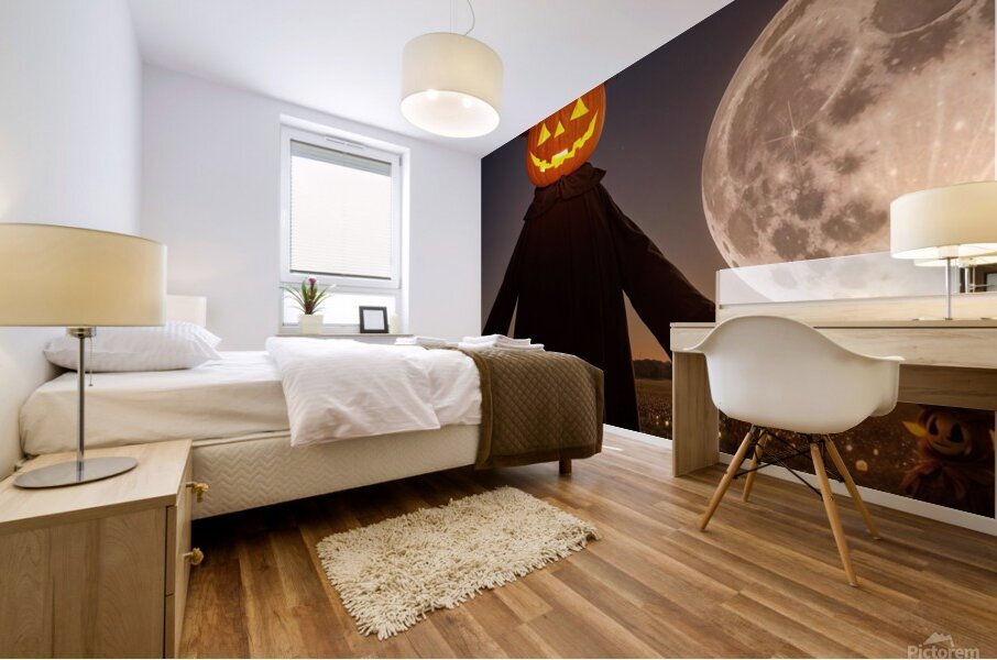 The Guardian of the Pumpkin Patch Mural print