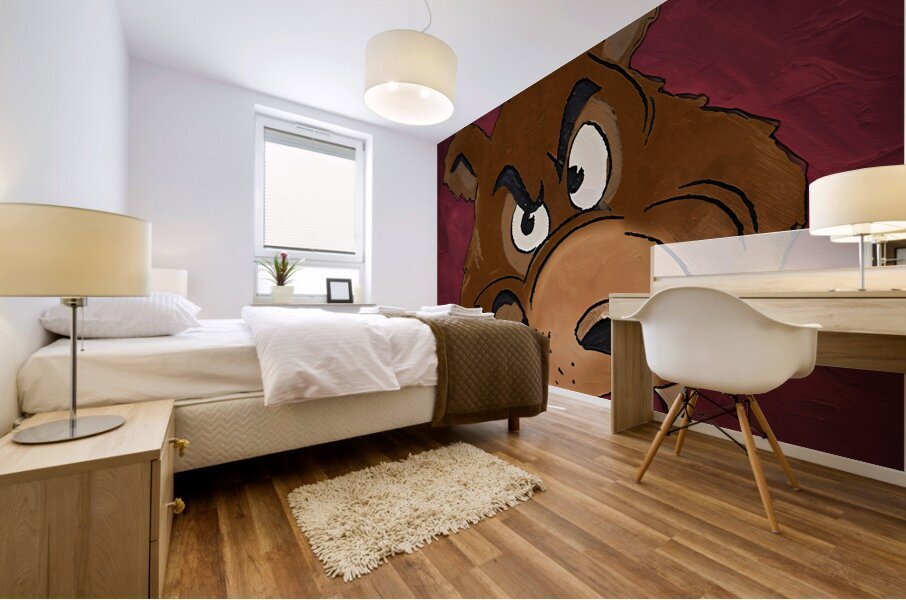 1940s Montana Grizzly Cartoon Art Mural print