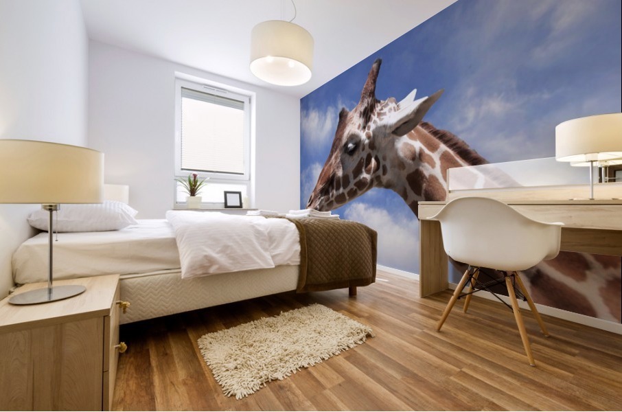 Giraffe & Sky Mural print