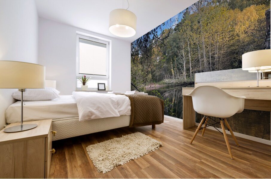 Reflections of  Autumn in the Scottish Highlands Mural print