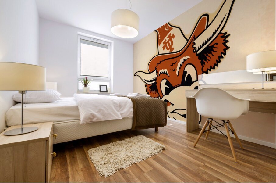 Texas Longhorn Decal Cartoon Art Mural print