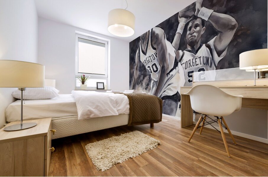 retro georgetown hoyas basketball art Mural print