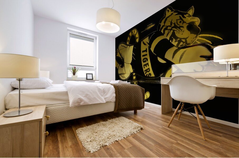 Vintage Tiger Football Cartoon Art Mural print