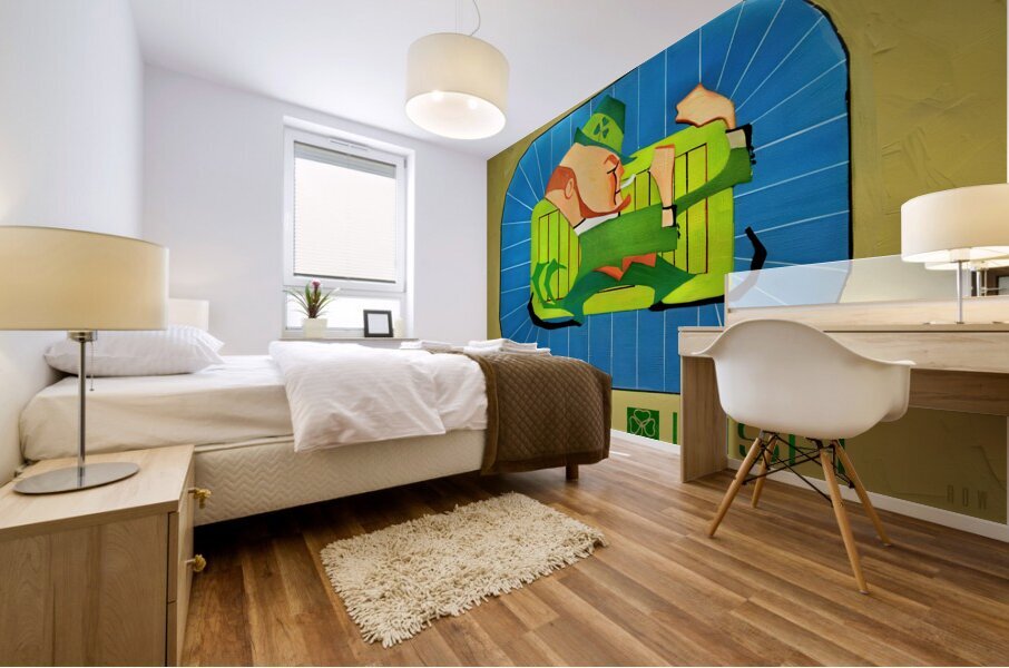 1966 notre dame ticket remix Mural print